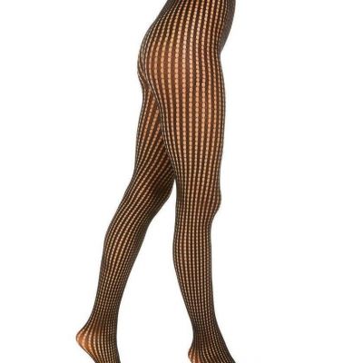 DKNY Vertical Stripe Net Tights Black Small/Medium